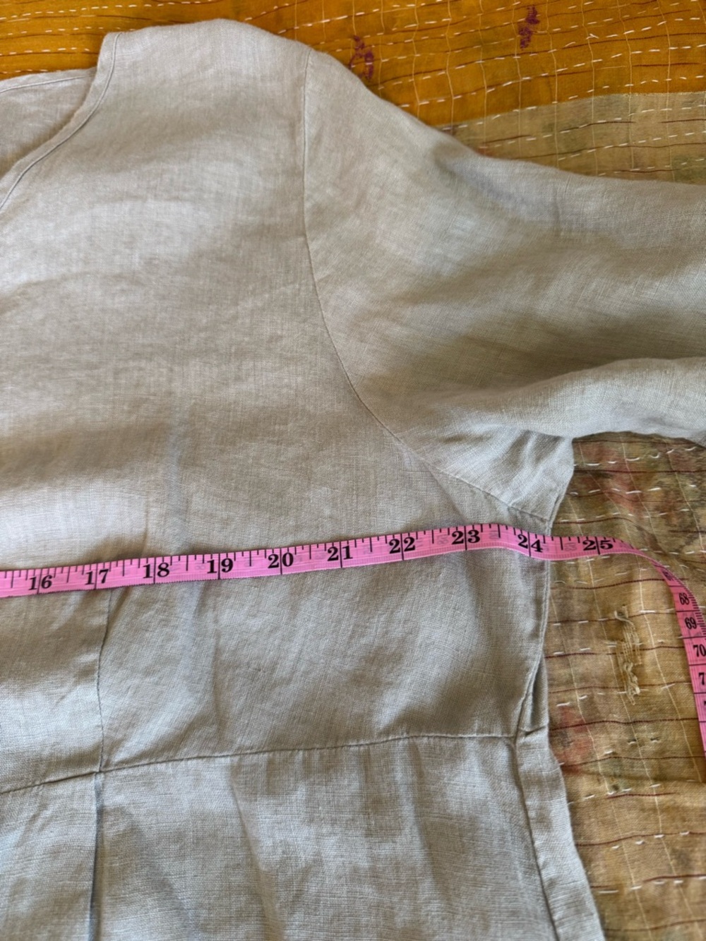 Flax Linen Midi Dress or Duster in Natural Beige - Picture 10 of 16